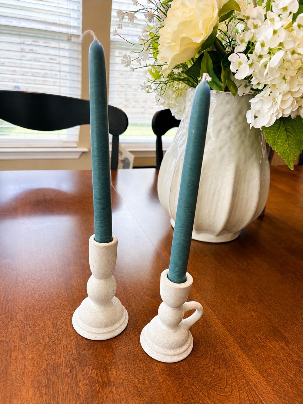Magnolia Ross Ceramic Taper Candle Holders Set Farmhouse Decor